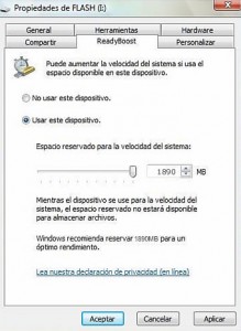 readyboost en Windows 7