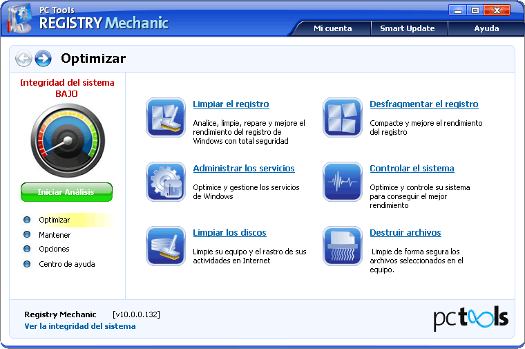 Registry Mechanic menu principal Registry Mechanic menu principal