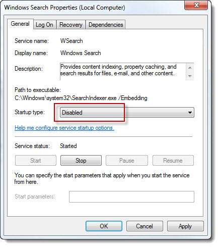 desactivar windows search indexing service desactivar windows search indexing service